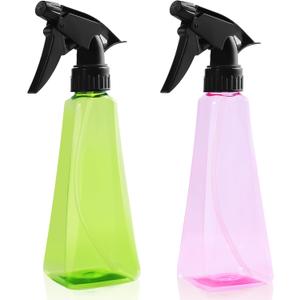 2 x Spray Bottles 12oz/350ml Empty Spray Bottles Refillable Mister Bottle with Multicolor for Cleaning, Plants, Hair, Cooking (Light Green + Rose-Red)