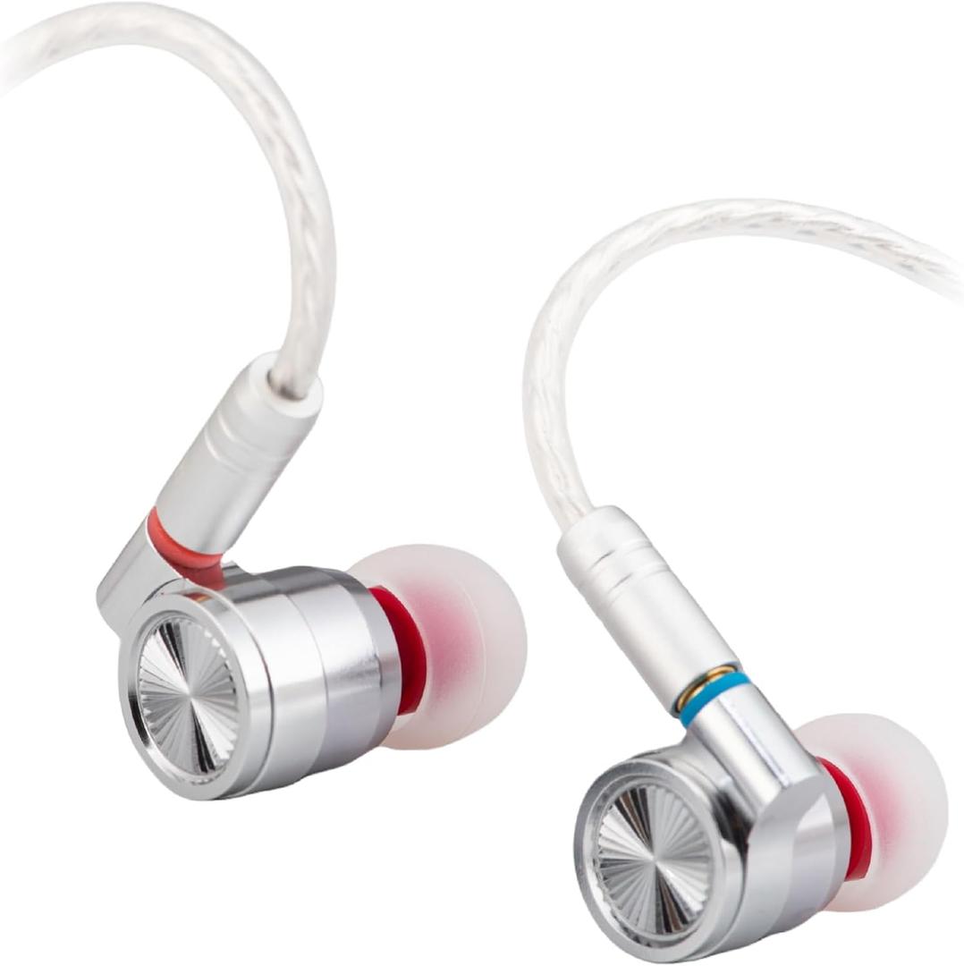 TINHIFI T4 Wired in-Ear Monitor for Musicians and Producers, 10mm Carbon Nanotube Driver, Neutral Tuning, Clear Sound and Balanced Bass, Detachable MMCX Silver-Plated Cable