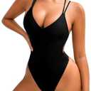 ShawGobow Sexy Swimsuit for Women,Backless Scrunch Butt High Cut Monokini,One Piece Cheeky Bathing Suit Beach Pool Party M