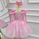 KLFFLGID Girls Satin Flower Girl Dress for Wedding Tulle Ball Gown Sleeveless Princess Party Dress for Birthday (Purple)
