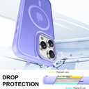 Magnetic Designed for iPhone 15 Pro Max Case [Military-Grade Drop Tested] [Compatible with Magnet] Slim Frosted Case for iPhone 15 Pro Max Case Phone Case (6.7"), Light Purple