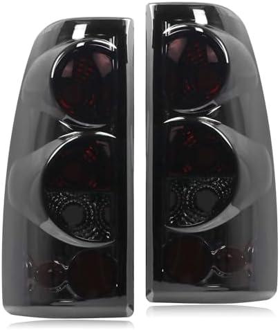 Nakuuly Tail Light Compatible With 1999-2006 Chevy Silverado 1500 2500 3500 2007 Classic, 1999-2002 GMC Sierra 1500 2500 3500 Driver and Passenger Side Taillights Black/Smoke