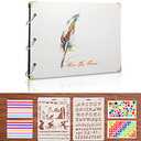 ThxMadam White Scrapbook Album Photo Book 10.6 x 7.48 Inch Wedding Guest Book Travel Memories Book with 60 Pages for 6x4 5x7 Photos Gift for Christmas Valentines Anniversary Birthday for Family Mum