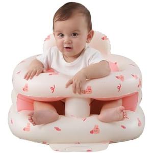AGITVPS Upgrade Inflatable Baby Seat with Tray for Babies 3-36 Months, Built-in Air Pump Bumbo Seat with Tray, Baby Chair Sit Me up Floor Seat for Baby, Learning to Sit&Feeding (Surround-Love Bunny)