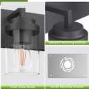 Espird Bathroom Vanity Fixtures, 2 Light Matte Black Vanity Light with Clear Glass Shade, 15in Farmhouse wall Light, Lighting Fixture Over Mirror for Bathroom