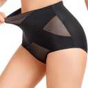 Tummy Control Shapewear Panties for Women Body Shaping Briefs Compression Underwear Seamless Shapewear Panty Girdle (Large, Cross Black)