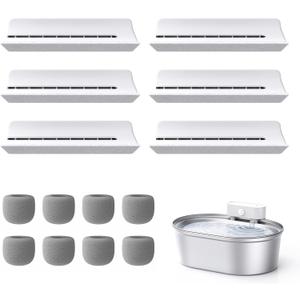 uahpet Stainless Steel Cat Water Fountain Replacement Filters 6 Pack with 8 Filter Sponges (water dispenser is not included), Compatible with uahpet Stainless Steel Pet Fountain (basic version)
