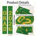 3 x Green and Gold Class of 2026 Graduation Banner Graduation Porch Sign Congrats Grad Banner for Graduates Party Decorations Supplies