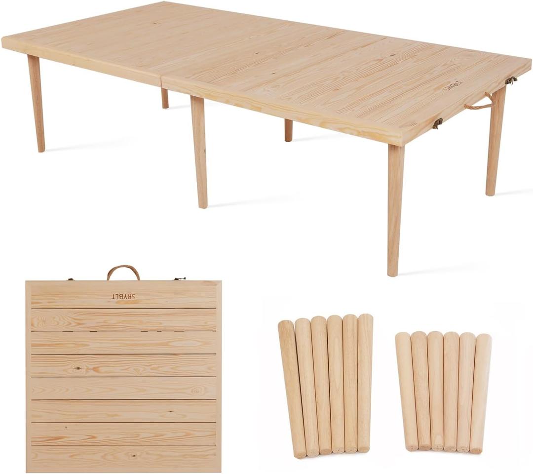 SRYBLT 60" X 30" Boho Low Picnic Table, with Two Heights, Seating for 6 People, Suitable for Beach, Camping and Barbecue, Painted and Waterproof (Boho Picnic Table-B)