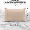 Utopia Bedding Queen Pillow Cases - 2 Pack - Envelope Closure - Soft Brushed Microfiber Fabric - Shrinkage and Fade Resistant Pillow Covers Queen Size 20 X 30 Inches (Queen, Beige)