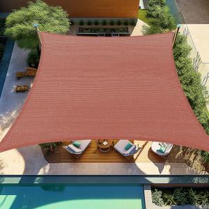 Shade&Beyond 10'X10' Sun Shade Sails Curved Canopy Square Rust Red 185GSM Shade Sail Permeable for Patio Deck Yard Backyard, (We Make Custom Size)
