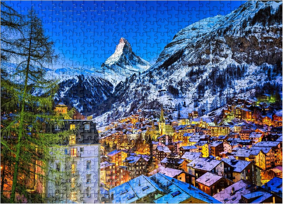 MyPuzzle Zermatt and The Matterhorn Switzerland - Premium 500 Piece Jigsaw Puzzle for Adults