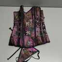 Charmian Women's Spiral Steel Boned Steampunk Gothic Bustier Corset with Chains Brown Medium