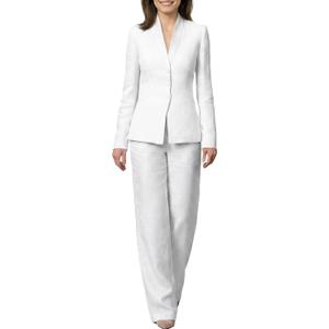 Marycrafts Women's Business Outfit Blazer Wide Leg Pant Suits Set for Work, Size 12