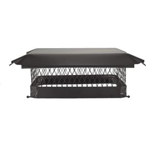Draft King CBO1515 Bolt On Black Galvanized Steel Single Flue Chimney Cap, 15" x 15"