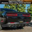 Rear Bumper Diffuser for 2015–2024 Dodge Challenger, Rear Diffuser Lip Spoiler Add On 4 Shark Fin Style Gloss Black