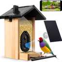 Geeni BirdConnect FeatherCam  Smart Bird Feeder with Camera, AI Bird Identification, Auto Capture, Motion Detection, 1080p HD, Night Vision, Wireless & Solar-Powered