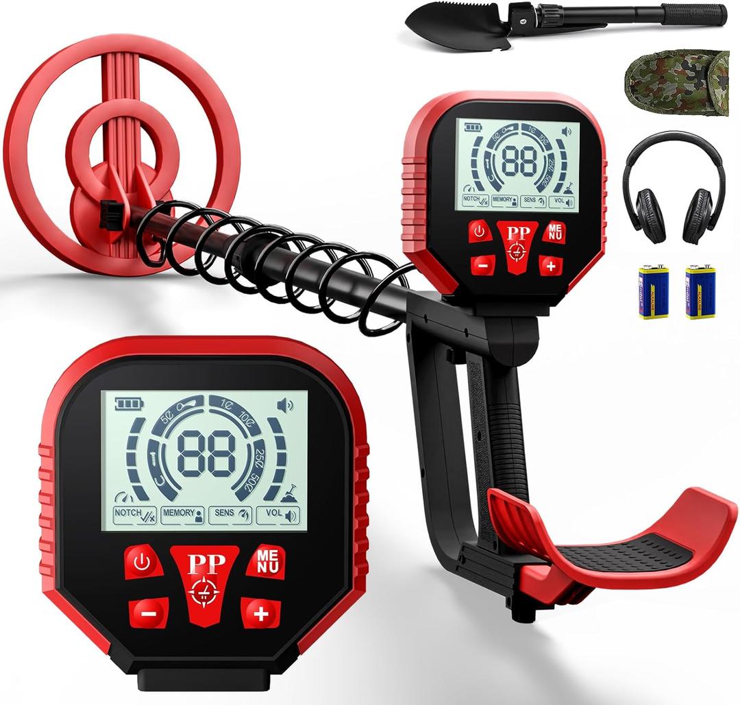 2025 Latest Metal Detector for Adults, Professional Waterproof & Adjustable Stem, Higher Accuracy Gold Detector with LCD, Advanced DSP Chip, 2.26 Pounds Lightweight Suitable for Beach and Backyard
