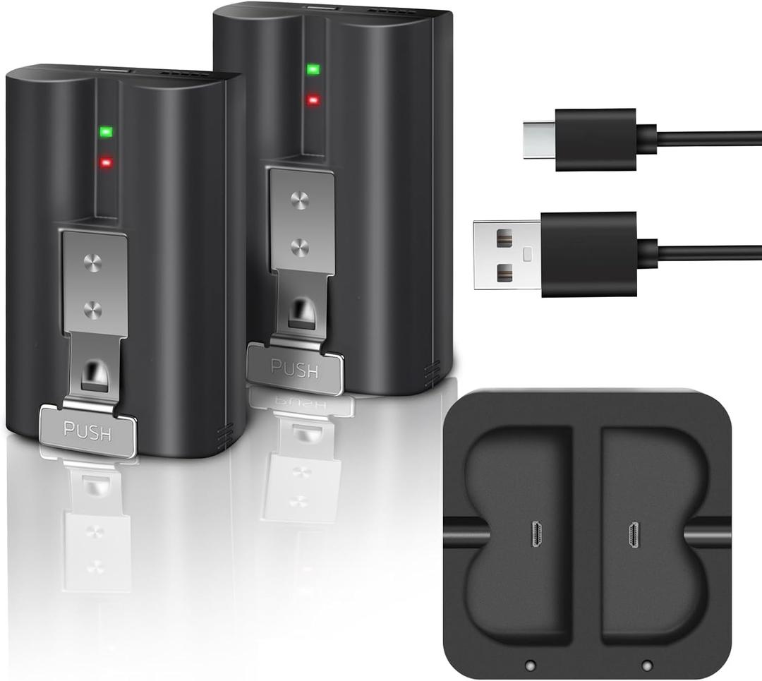 2-Pack Replacement Battery for Ring Video Doorbell 2/3/4/3plus with Charger Station, Rechargeable Ring Camera Battery Compatible with Stick Up Cam (2nd and 3rd Gen), 3.65V 6040mAh