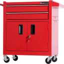 Tool Chest Heavy Duty Cart Steel Rolling Tool Box with Lockable Doors (TZ12 Red), 2-Drawer Red