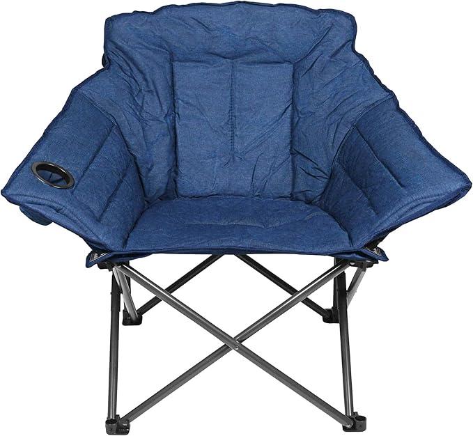 Zenithen Limited Foldable Guidesman Padded Durable Portable Folding Chair, Perfect for Camping, Outdoor Recreation, Accent, or Sporting Events, Blue (Pack of 1)