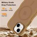 Hualele Magnetic for iPhone 13 & iPhone 14 Case, Compatible with MagSafe, Military Grade Dropproof Translucent Matte Back Cute Curly Wave Edge Slim Phone Case,Brown