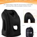 Sunany Travel Pillow, Inflatable Neck Pillow Used for Airplanes/Cars/Buses/Trains/Office Napping with Eye Mask/Earplugs (Balck)