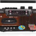 Retro Cassette Player, Retro with Cassette Player and AM/FM Radio Speaker and Earphone Jack, Vintage Tape Player Recorder Cassette Support Storage Card and USB 