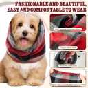 Geyoga 3 Pcs Snood for Dogs Ears Wrap Red Black Plaid Dog Calming Earmuffs Winter Puppy Hats Noise Cancelling Anxiety Relief Puppy Hoodies for Christmas Wearing in Bathing Grooming Ear Care(Large)