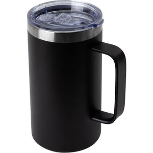DOMICARE 24oz Mug with Handle and Lid, Stainless Steel Coffee Mug, Reusable Insulated Cup, Travel Mug with Handle, Double Wall Vacuum Coffee Tumbler for Men and Women, Black, Pack 1