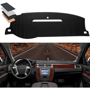 BDFHYK Dashboard Dash Cover PU Dash Mat Compatible with Silverado and Sierra 2007-2013, Compatible with Tahoe Suburban Avalanche Yukon 2007-2014