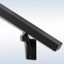 7FT Matte Black Handrails Kit for Indoor Outdoor Stairs，Modern Aluminum Handrail Set,2" X1" Grab bar,Adjustable 304 Stainless Steel Brackets Included，Rust Free