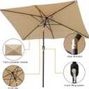Blissun Rectangular Patio Umbrella, Table Market Umbrella with Tilt and Crank, Outdoor Umbrella for Garden, Deck, Backyard, Pool and Beach