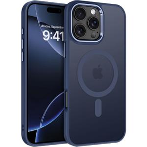 BENTOBEN for iPhone 16 Pro Case [Compatible with Magsafe] Magnetic Matte Phone Case iPhone 16 Pro Translucent Slim Thin Shockproof Women Men Protective Cover Cases for iPhone 16 Pro 6.3", Navy Blue