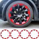 Red Rim Protector for Tesla Model Y 20 Inch Induction Wheels | hubcap trim snap on installation scratch guard curb rash protection wheel cover replacement auto accessories cover, 2020-2024Model Y 20 inch