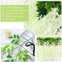 Riceshoot 240 Pcs Wedding Artificial Wisteria Hanging Flowers Floral Backdrop Garland 43.3 in/ 3.6 ft Silk Fake Wisteria Vine Rattan Long Wall String for Home Outdoor Party Decoration(Milky White)