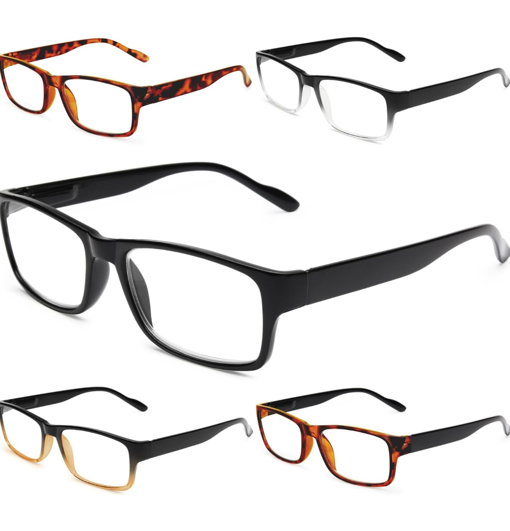 Gaoye Professional Reading Glasses for All Day - Computer Readers with Blue Light Protection - Value Pack, +0.5
