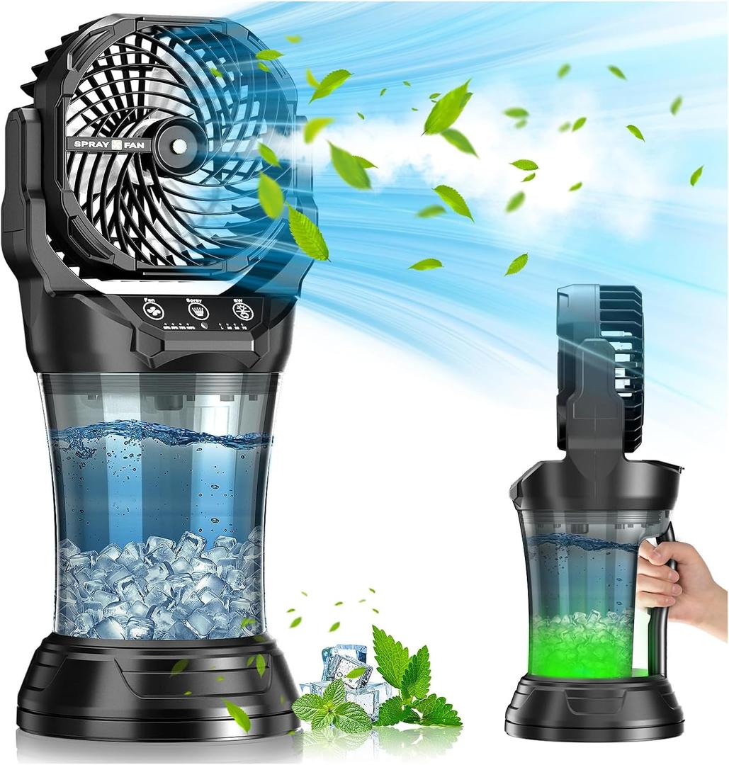 30000 mAh Portable Misting Fan with RGB Ambient Light, 2000 mL Water Tank Bucket Rechargeable Camping Mist Fan with 120 Auto Oscillating Perfect for Patios Fishing Travel Garden Party Golf Tent 30000 mAh Portable Misting Fan with RGB Ambient Light, 2000 mL Water Tank Bucket Rechargeable Camping Mist Fan with 120 Auto Oscillating Perfect for Patios Fishing Travel Garden Party Golf Tent
