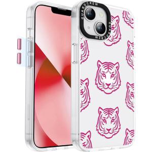 for iPhone 13 Case, Pink Tiger Clear Shockproof Phone Case | Crystal Clear