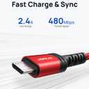 JSAUX Micro USB Charger Cable, (3-Pack 3.3ft+6.6ft+10ft) for Android Charger Micro USB to USB A Nylon Braided Cord Compatible with Samsung Galaxy S6 S7 Edge Note 5, Kindle and More-Red