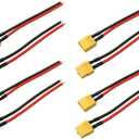 4 Pairs XT60 Connector Airplane Model Male Female Plug with Cable 10cm ESC Test Li-Po Battery Charging Interface Male Female Plug Shell Connector with Sheath Application Battery Controller