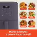 bella 4Qt Slim Air Fryer, Fits-anywhere Kitchenware, EverGood Ceramic Nonstick Coating, Adjustable Temperature, 6 Preset Cooking Options, 60 Min Auto Shutoff w Audible Tone, 3.3lb Capacity, Plum
