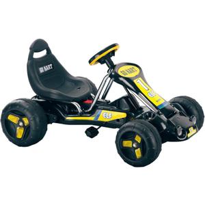 Go Kart Pedal Car ? 4-Wheel Ride On Toy Cars for Kids ? Outdoor Go Cart with Racing Decals for 3-7 Year Old?s by Lil? Rider (Black and Yellow)