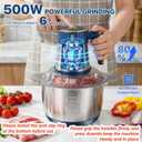 20 Cups Large Capacity Food Processor,5 Speed Electric Meat Grinder Vegetable Chopper,500W Powerful Motor 6 Bi-Level Blade Meat mincer for Vegetable, Nuts, Onion, Garlic with 304 Stainless Steel Bowl