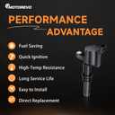 5.4 5.4L V8 Ignition Coils Pack SP546 Iridium Spark Plugs Compatible with Ford F150 F250 F350 Expedition, for Mark LT Navigator 2004 2005 2006 2007 2008(For Straight Black Boot), Replaces DG511 FD508
