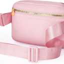 Cross Body Fanny Pack for Women,Fashion Waist Packs Crossbody Bags,Belt Bag with Adjustable Strap - Peach