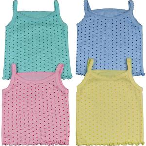 ToBeInStyle Girl's 4 Pack Ruffle Hem Spaghetti Strap Tank Tops size 4