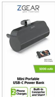 ZGear 5000mAh Mini Portable USB-C Power Bank