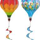 Giant Rainbow Butterfly Hot Air Balloon Garden Wind Spinners Large Pinwheels Lawn Yard Catchers Ornaments Windmills Outdoor Hanging Decor Whirligigs Wind Hanging Windsock 2Pack