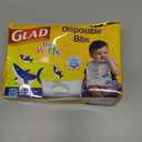 Glad for Kids Shark Paper Disposable Bibs with Crumb Catcher for Feeding - Absorbent and Leakproof Eating and Travel Must Haves for Mess-Free Meals, 26 Count